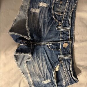 Distressed Denim Shorts